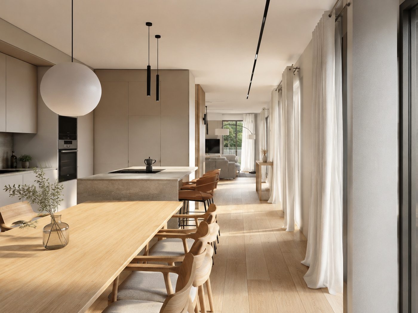 Ampliación Castellvell — Cocina comedor isla