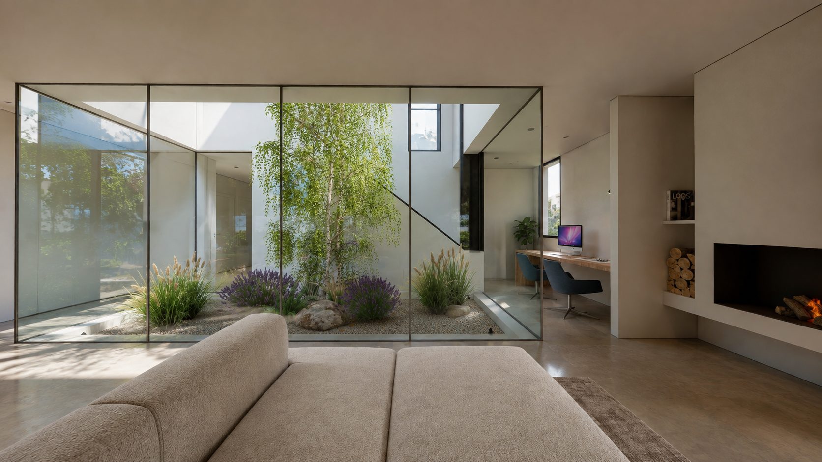Casa Blancafort — Salón patio interior