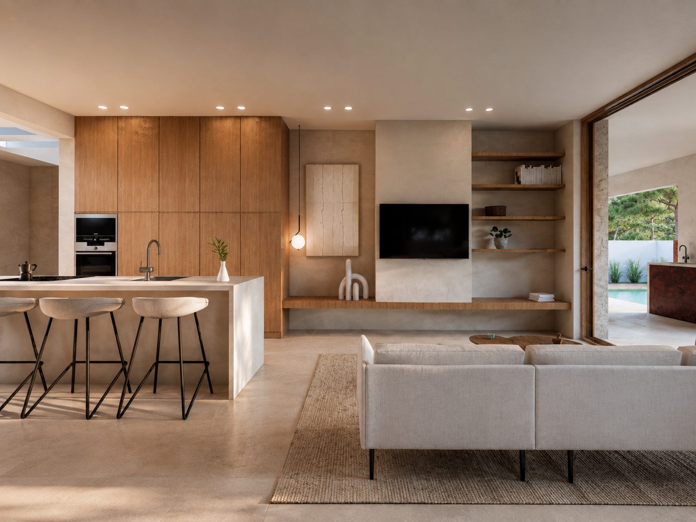 Casa LBC — Cocina barra salón