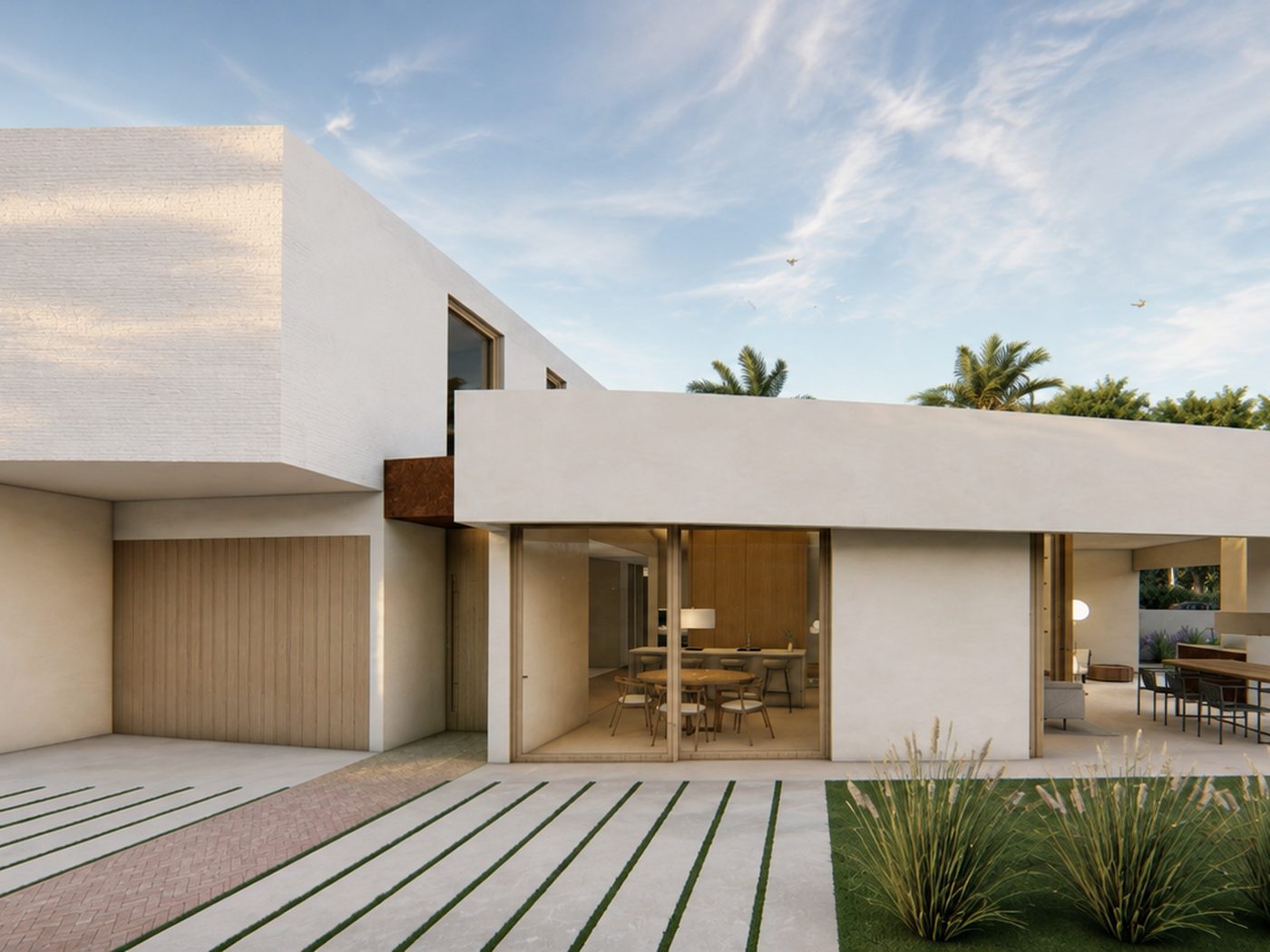 Casa LBC — Fachada angular madera