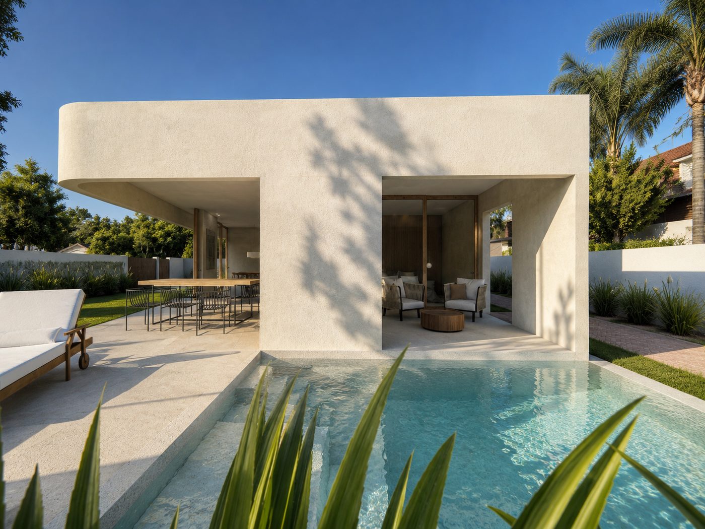 Casa LBC — Piscina porche palmeras