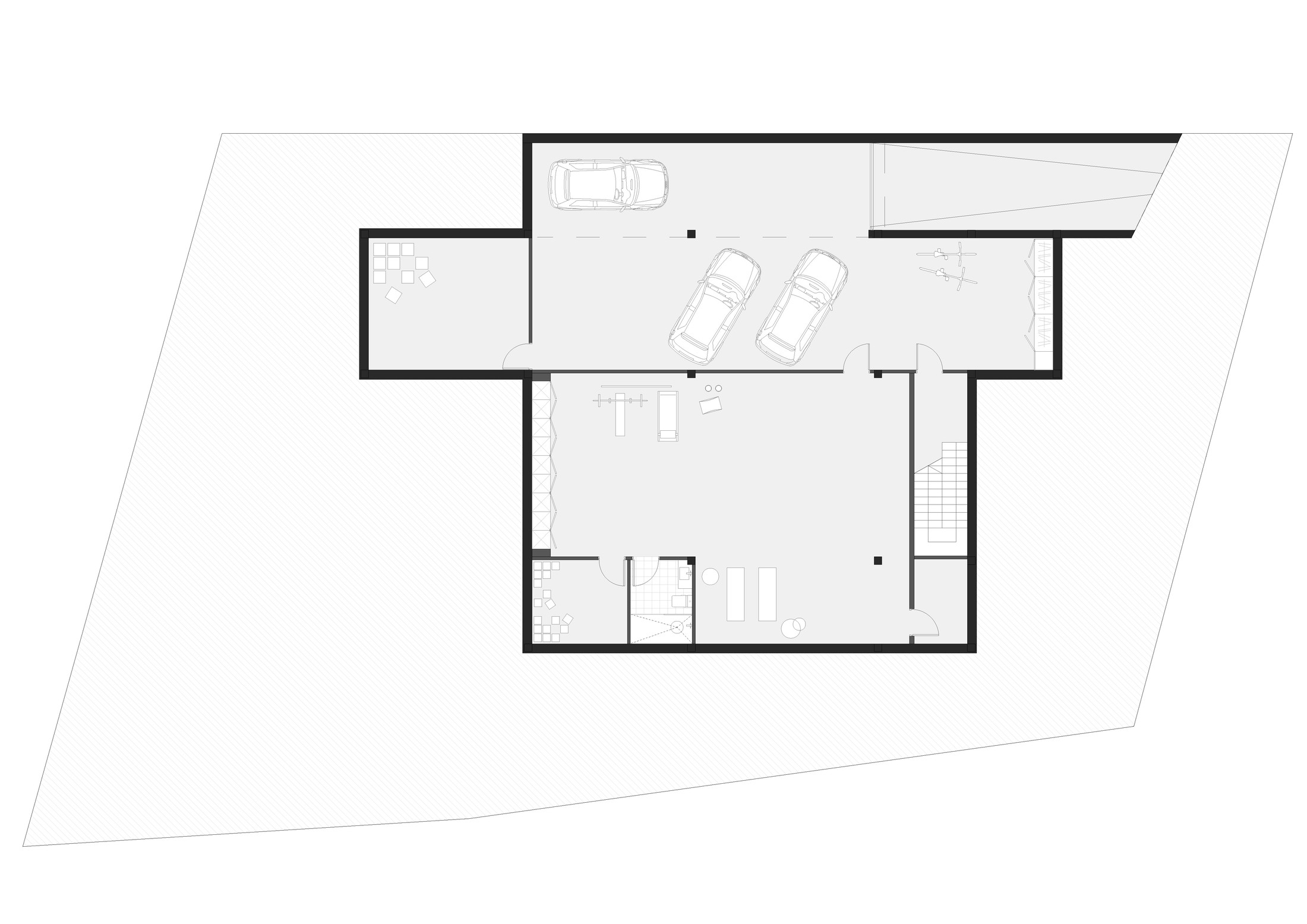 Casa LO — Planta garaje acceso