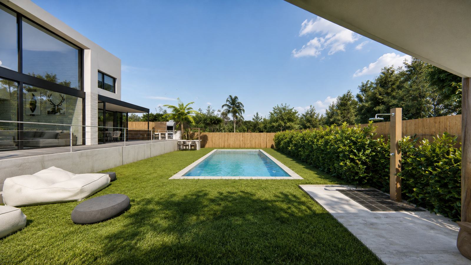 Ampliación Casa Marina — Jardín piscina estar
