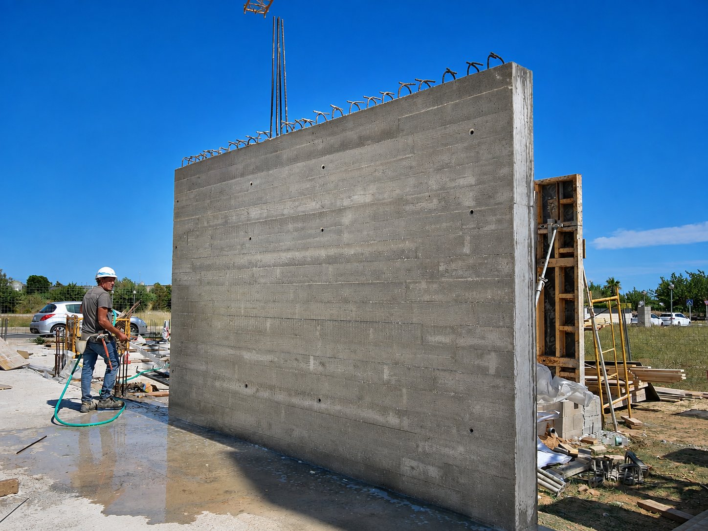 Gestión y planificación ASAME — hormigonado de muro en obra