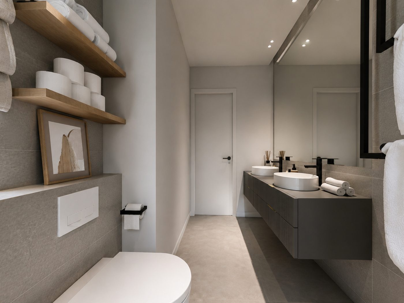 Reforma Abril — Baño mueble flotante