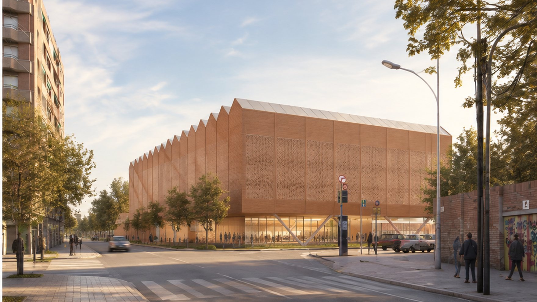 Reforma Polideportivo Camp de Ferro, Barcelona — fotografía