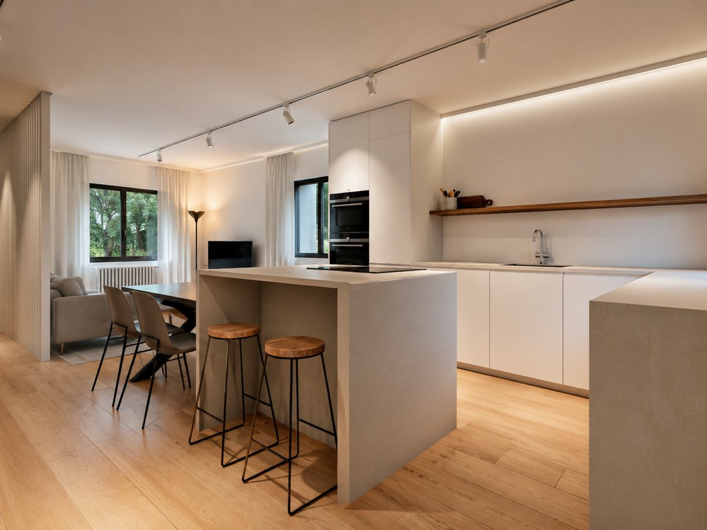 Reforma Quintana — Cocina isla taburetes
