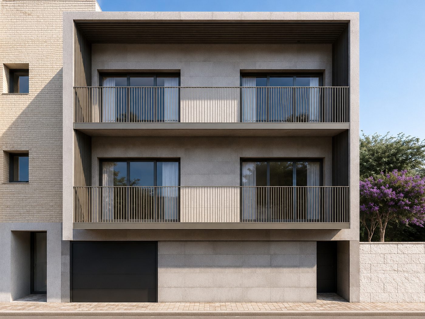 Viviendas Pallaresos — Fachada balcones